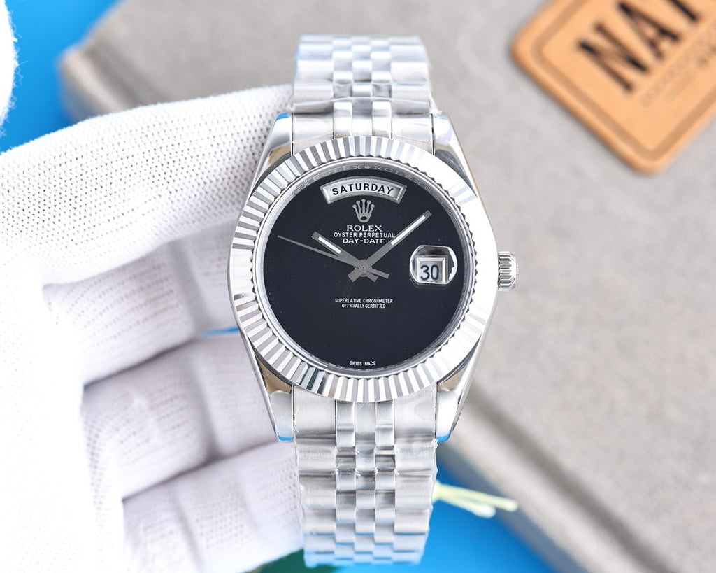 DAY-DATE 41 CUSTOM BLACK DIAL NO NUMERALS