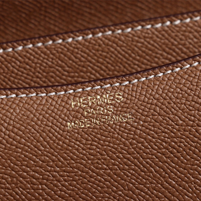 HM CONSTANCE BAGS 19 RUSSET LAMBSKIN GOLD BUCKLE
