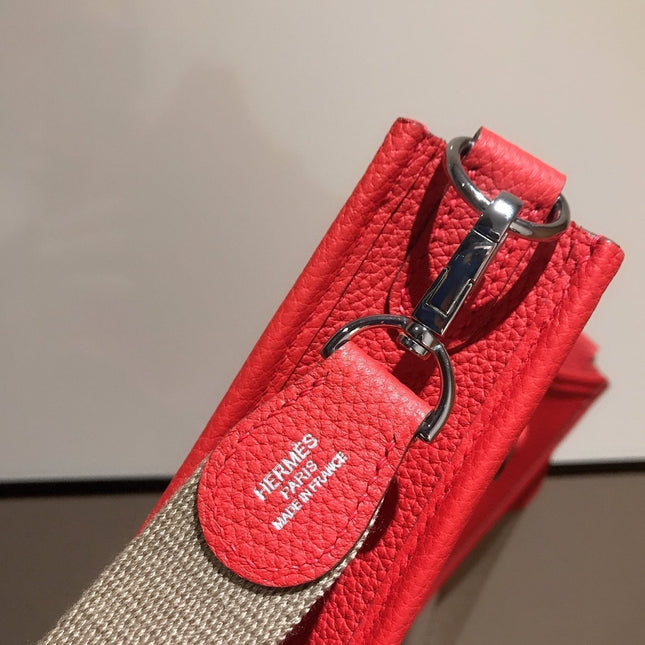 HM EVELYNE MINI 18 RED CALFSKIN