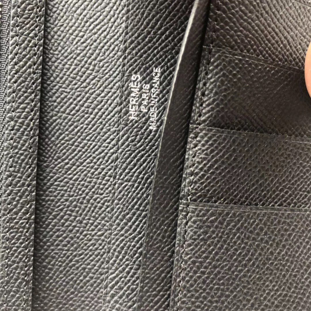 BEARN LONG 17 WALLET IN BLACK EPSOM LEATHER