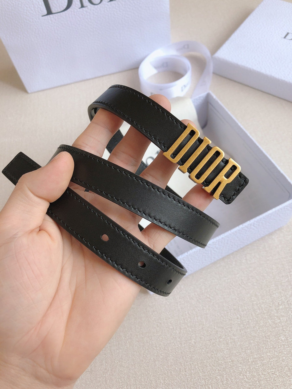 DIOR 25S BELT 20 MM IN BLACK CALFSKIN 613178