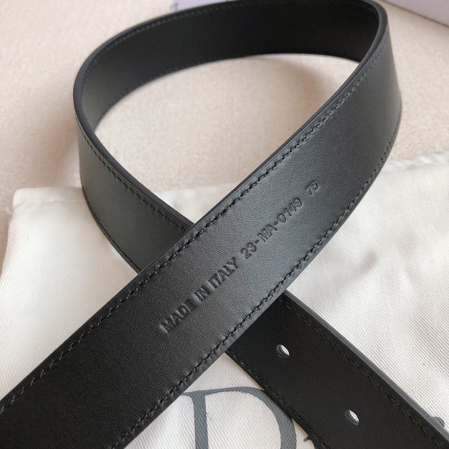 DIOR 25S BELT 30 MM IN BLACK CALFSKIN 613179