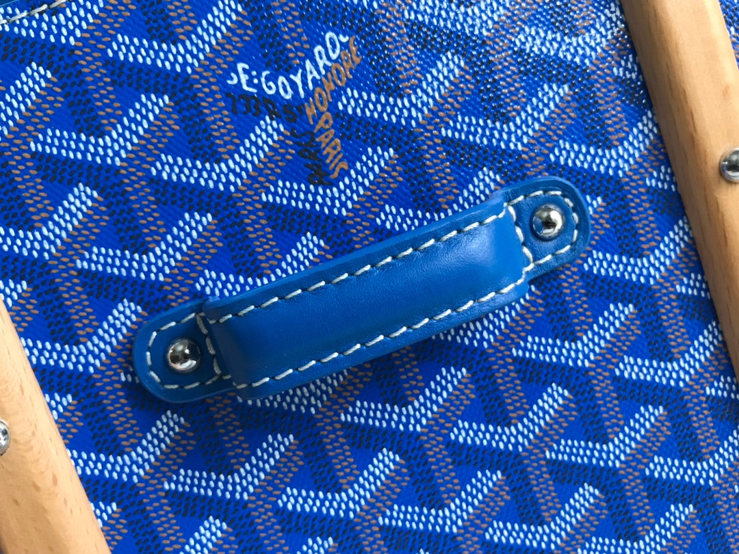 SAÏGON PM BAG 28 IN CURIOUS BLUE GOYARDINE CANVAS AND CALFSKIN
