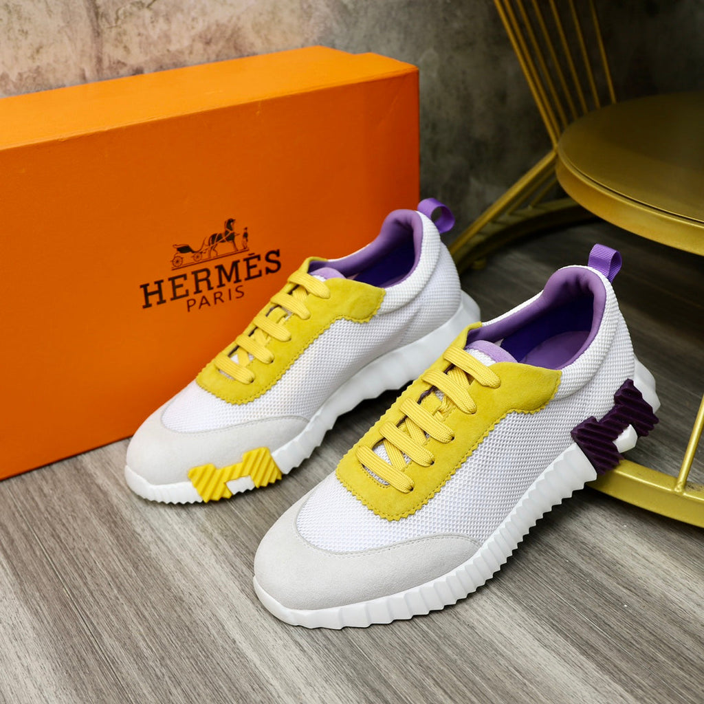 HM BOUNCING SNEAKER CLOUD AND YELLOW BREATHABLE FABRIC