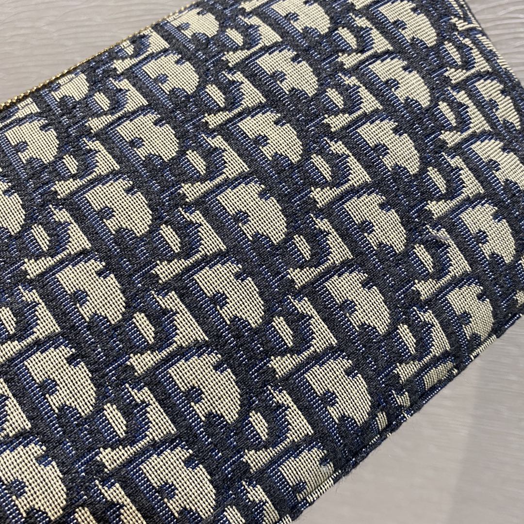 CD BUCKLE SHOULDER BAG 22 IN BLUE MONOGRAM OBLIQUE JACQUARD