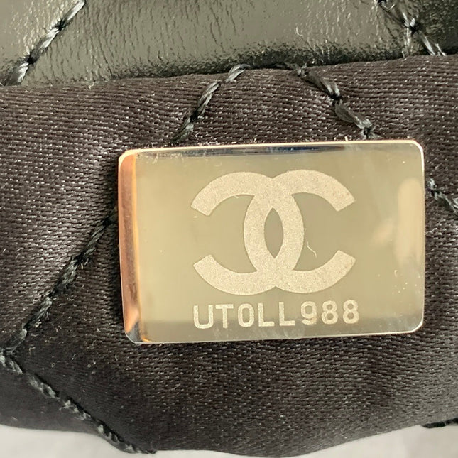 CC LARGE 42 HANDBAG IN BLACK SHINY CALFSKIN SILVER HARDWARE