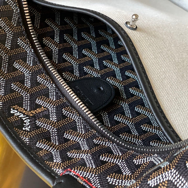 SAINT LOUIS 30 IN BLACK GOYARDINE CANVAS MIX CALFSKIN