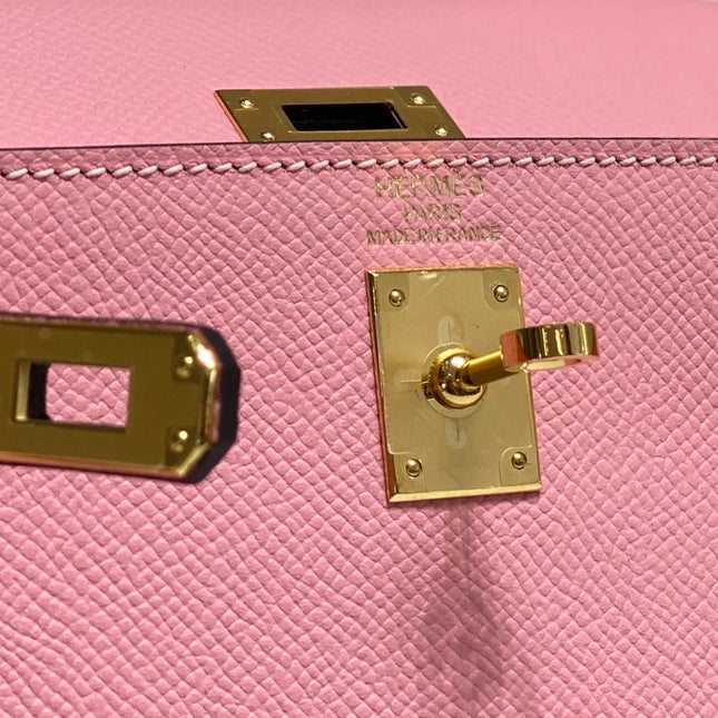 HM KELLY 20 BABY PINK EPSOM GOLD-TONE HARDWARE