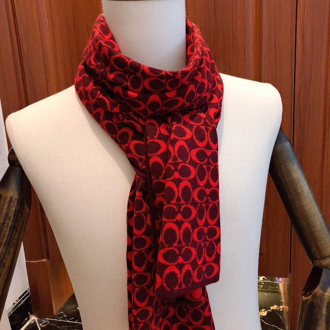 KNIT CASHMERE SCARF GARNET RED MIX BLACK 619590