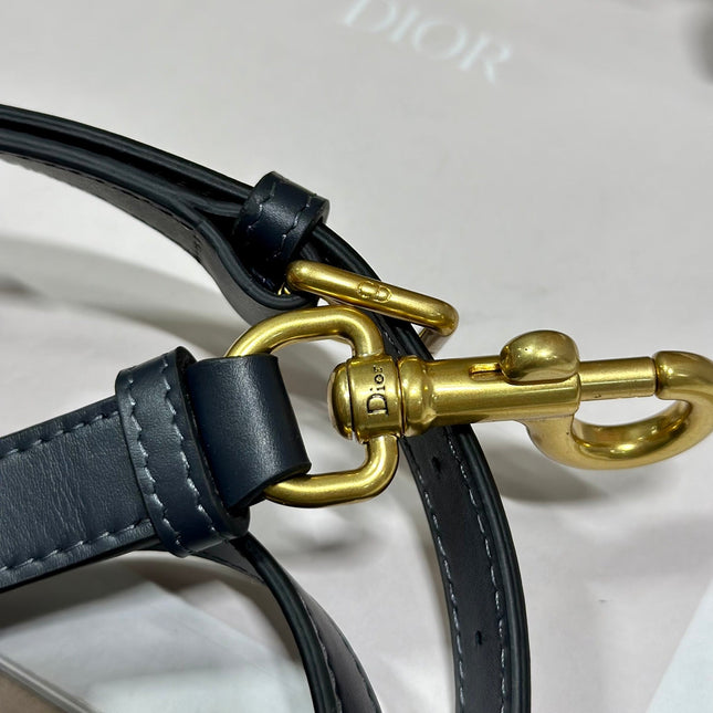 DIOR 26S SADDLE BAG 19 IN BLUE OBLIQUE JACQUARD