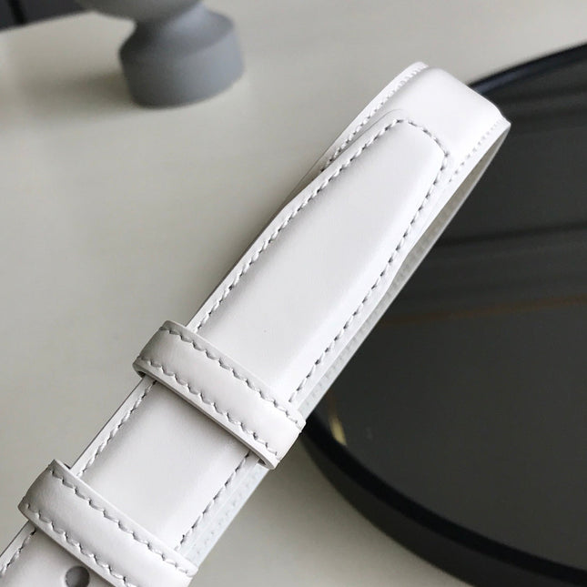 CELINE 25S BELT TRIOMPHE 25MM IN WHITE CALFSKIN 559674