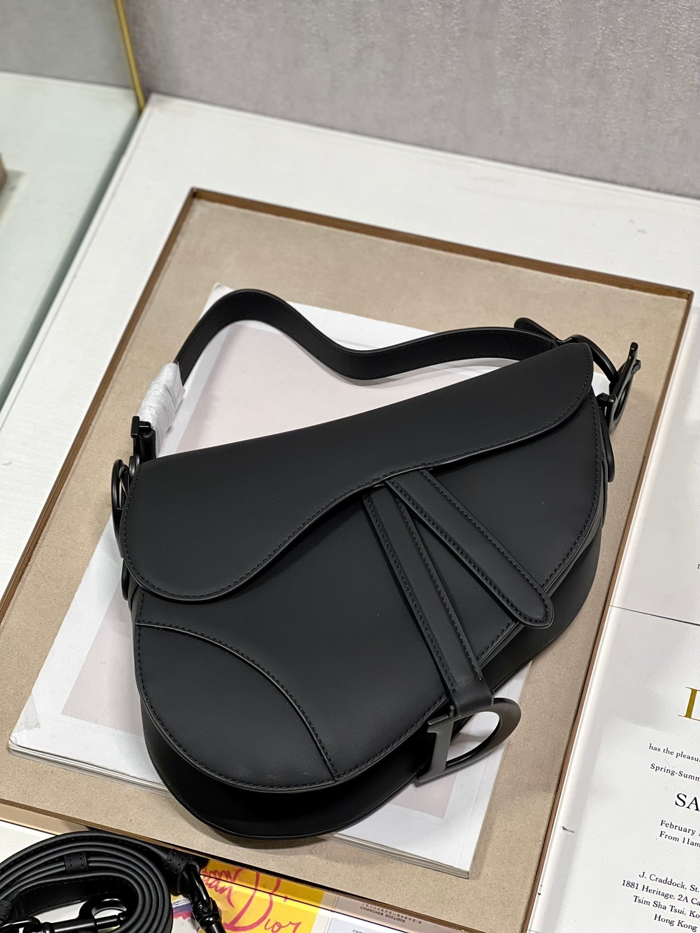 DIOR 26S SADDLE BAG 19 IN BLACK CALFSKIN