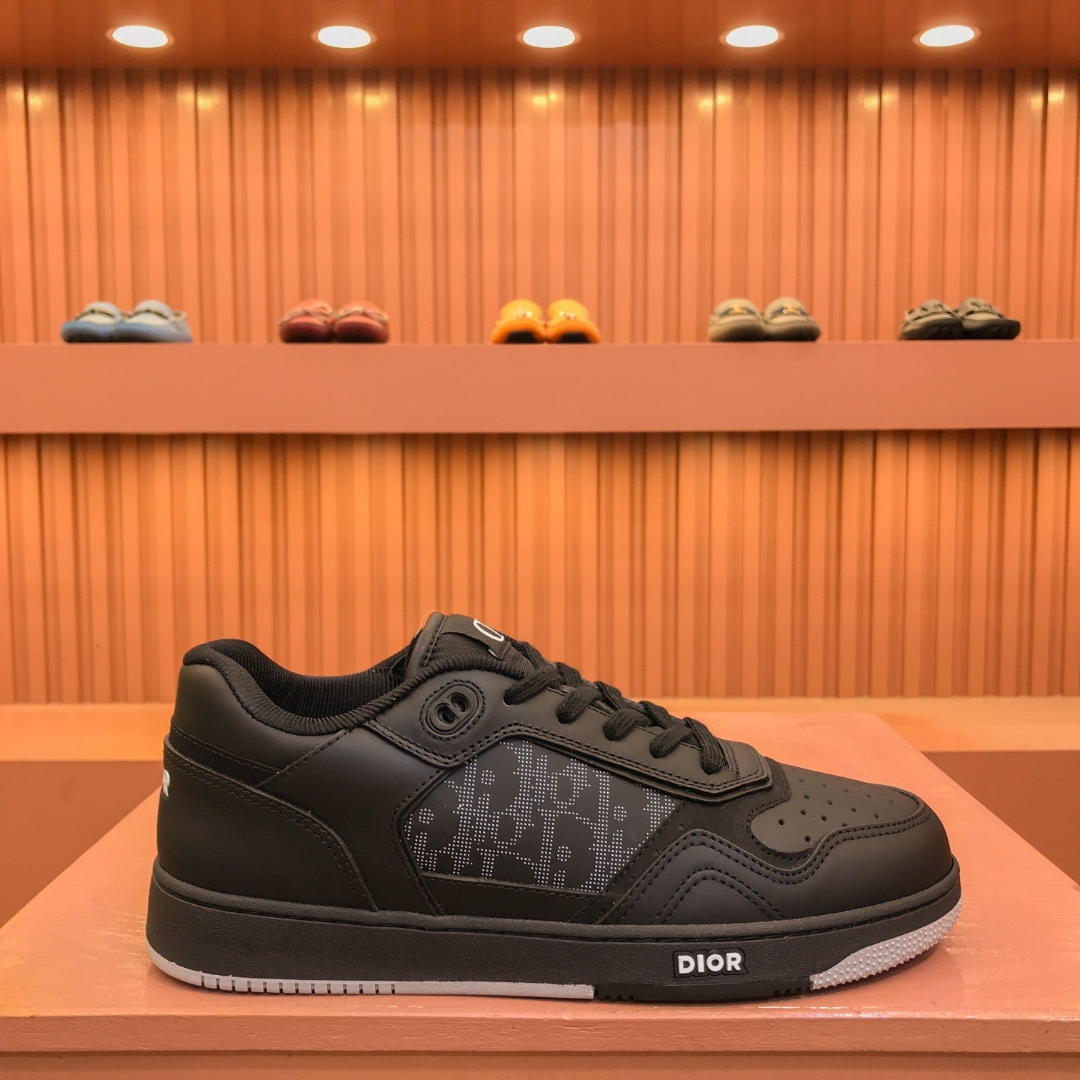 CD B27 LOW-TOP SNEAKER BLACK MESH CALFSKIN