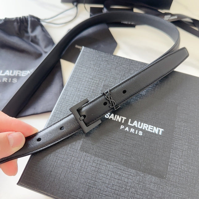 YSL 25S BELT 20 MM IN BLACK CALFSKIN 540224