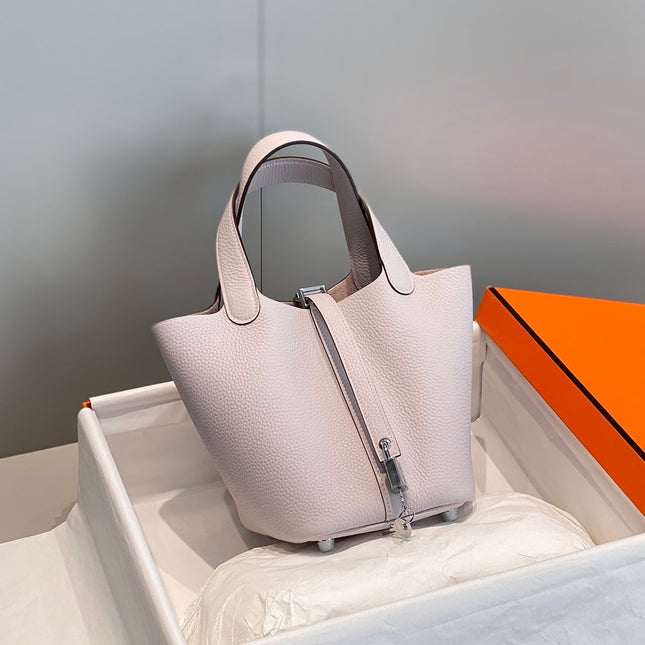 picotin lock 18 soft pink togo shw