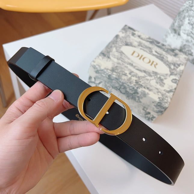 DIOR 25S BELT 30 MM IN BLACK CALFSKIN 613180