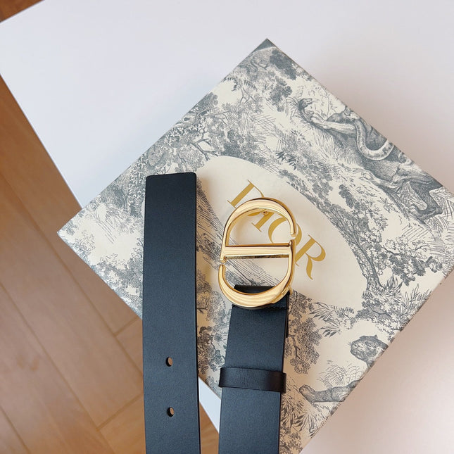 DIOR 25S BELT 30 MM IN BLACK CALFSKIN 613180