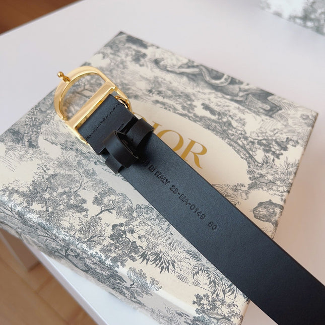 DIOR 25S BELT 30 MM IN BLACK CALFSKIN 613180