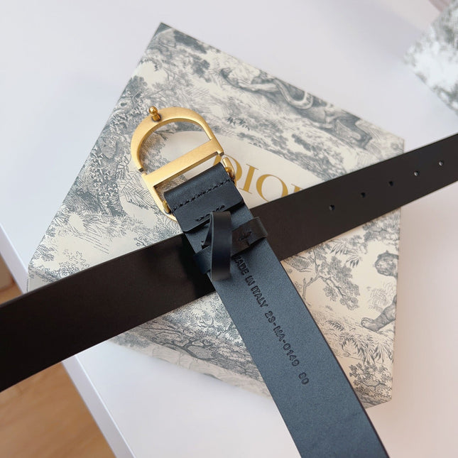 DIOR 25S BELT 30 MM IN BLACK CALFSKIN 613181