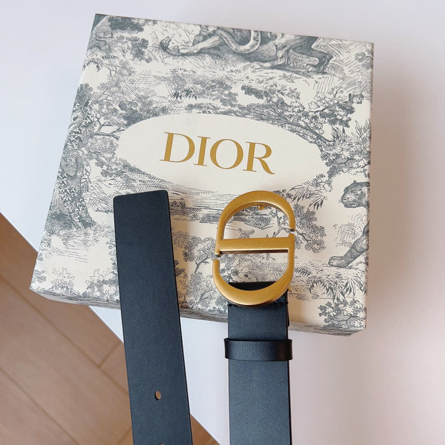 DIOR 25S BELT 30 MM IN BLACK CALFSKIN 613181