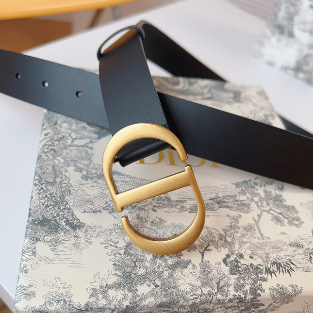DIOR 25S BELT 30 MM IN BLACK CALFSKIN 613181