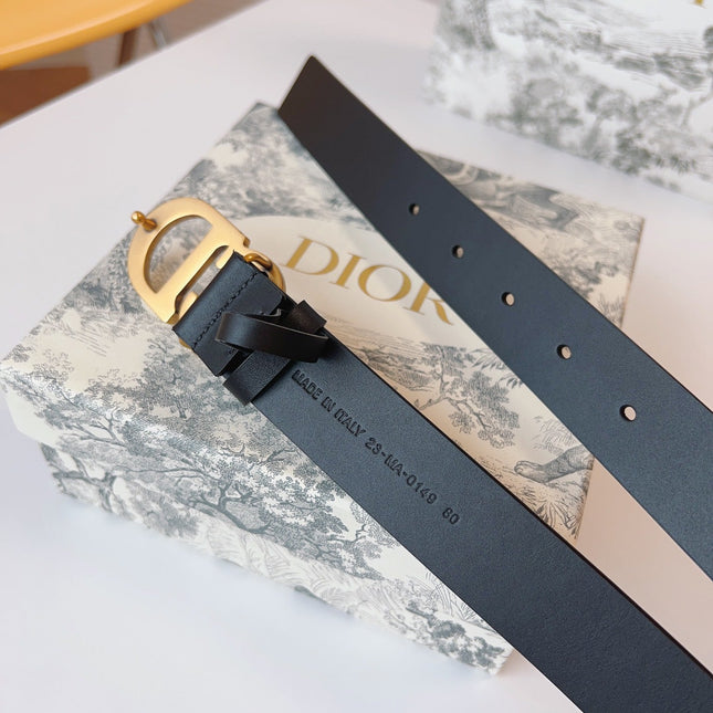 DIOR 25S BELT 30 MM IN BLACK CALFSKIN 613182
