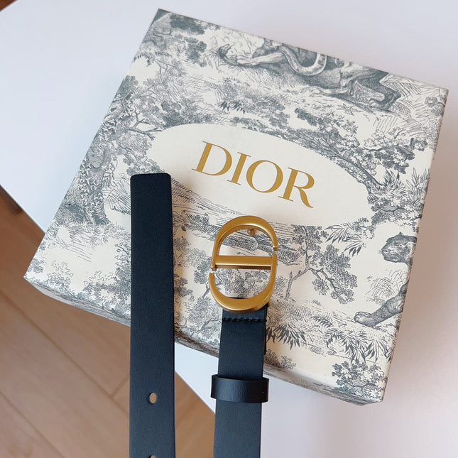 DIOR 25S BELT 20 MM IN BLACK CALFSKIN 613184