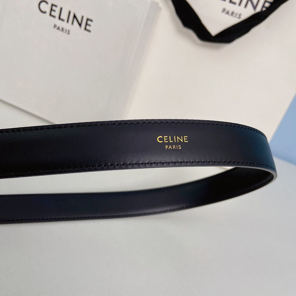Medium Spike Belt 25mm Black Calfskin Loop Silver Silver Finishing