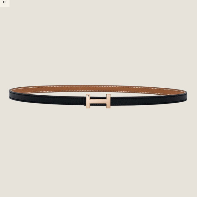 HM FOCUS BUCKLE & REVERSIBLE BLACK AND TAWNY BROWN LEATHER STRAP 13MM COPPER HARDWARE