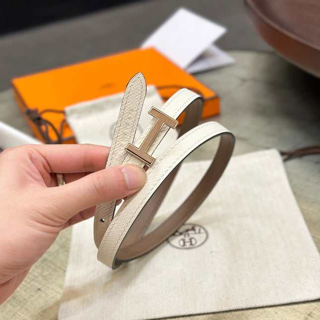 HM FOCUS BUCKLE & REVERSIBLE PEANUT BROWN AND WHITE LEATHER STRAP 13MM COPPER HARDWARE