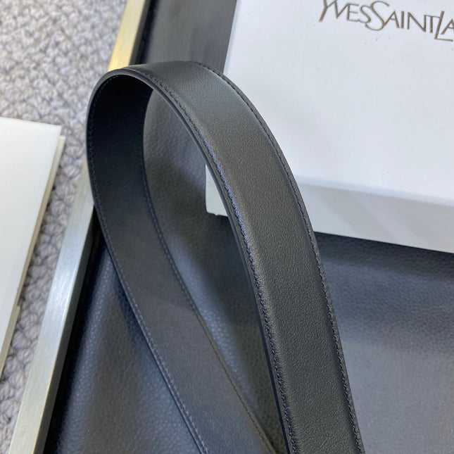 YSL 25S BELT 30 MM IN BLACK CALFSKIN 548093