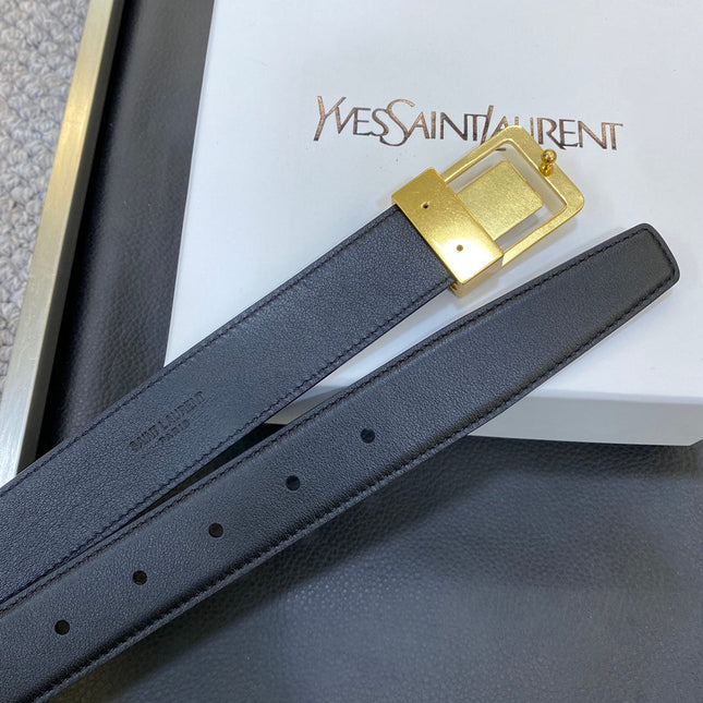 YSL 25S BELT 30 MM IN BLACK CALFSKIN 548094