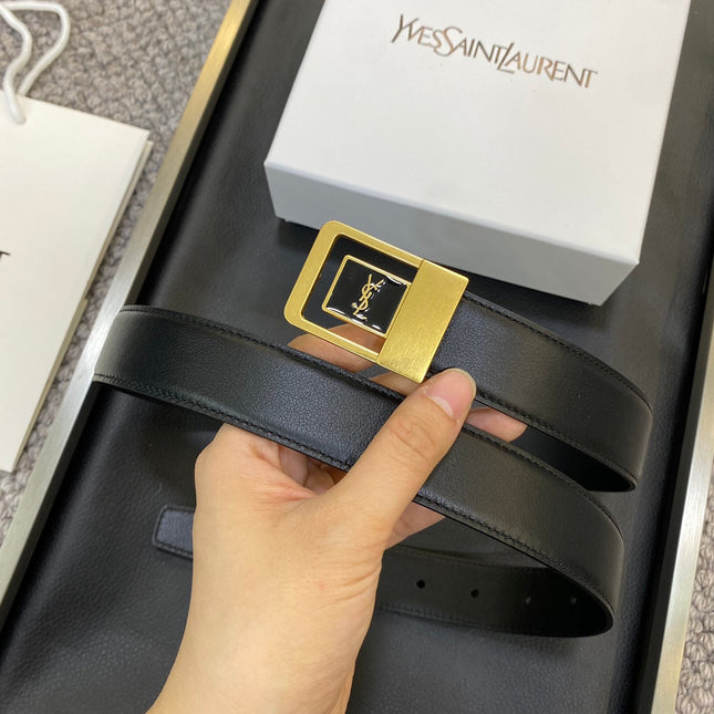 YSL 25S BELT 30 MM IN BLACK CALFSKIN 548093