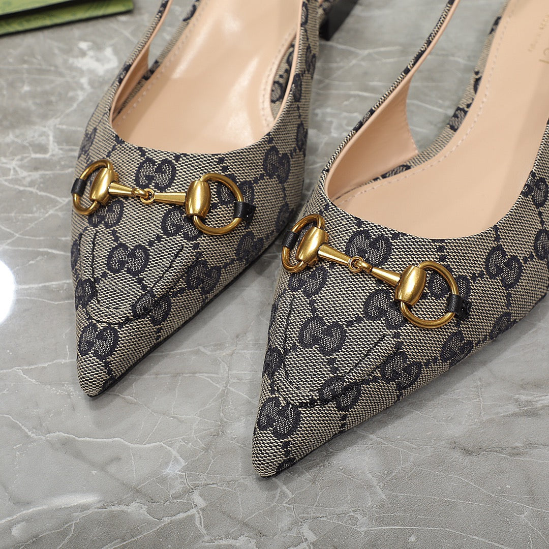 GG  Flat Sandals Black Caro