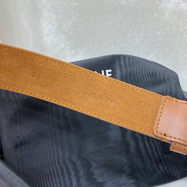 CL LARGE 30 MM TRIOMPHE BELT IN BRONZE BROWN SILVER HARDWARE