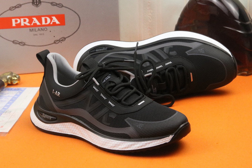 PRA SNEAKER IN BLACK BREATHABLE KNIT FABRIC