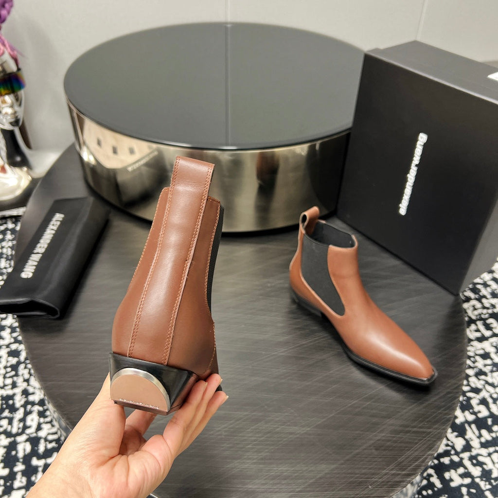 KANE 45MM ANKLE BOOT IN UMBER BROWN CALFSKIN