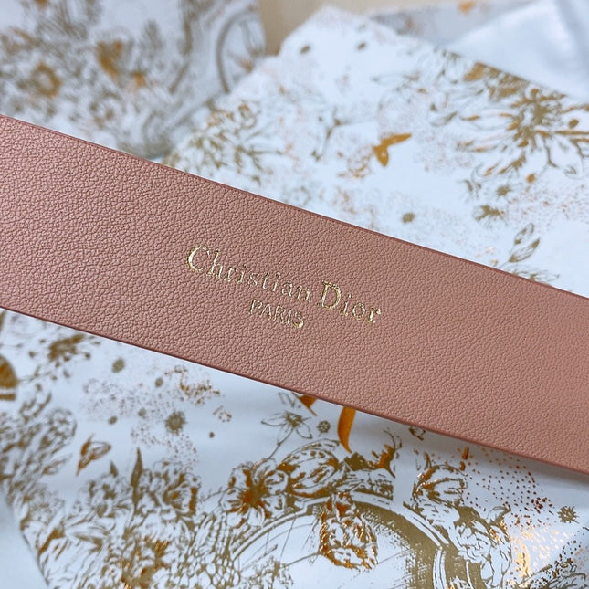 DIOR 25S BELT 30 MM IN DUSTY PINK CALFSKIN 586581