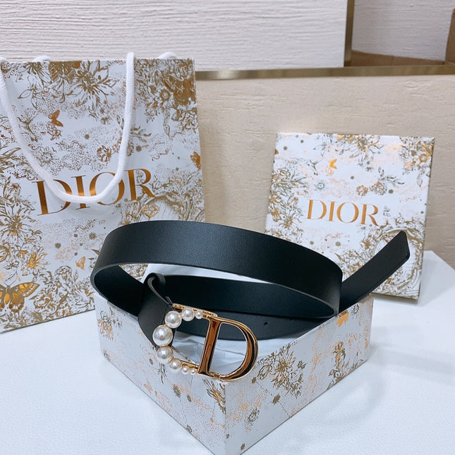 DIOR 25S BELT 30 MM IN BLACK CALFSKIN 586583