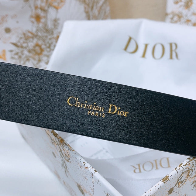 DIOR 25S BELT 30 MM IN BLACK CALFSKIN 586583