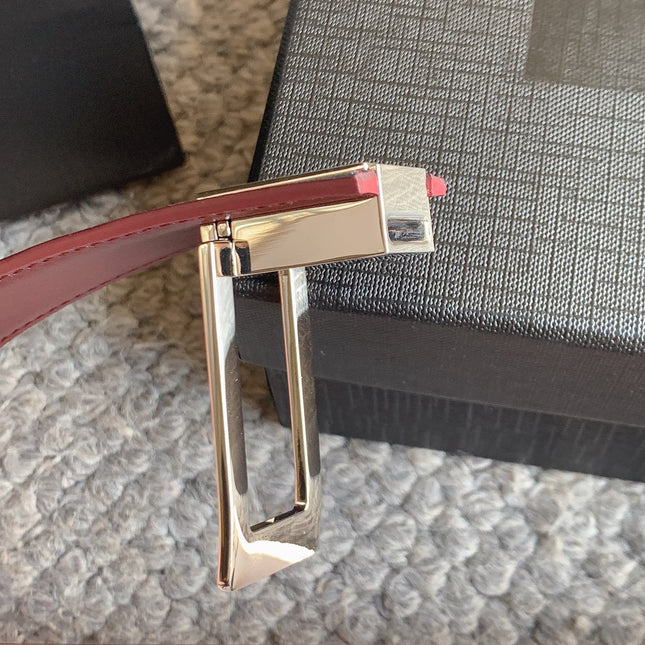 YSL 25S BELT 24 MM IN DARK RED CALFSKIN STYLE 4 529683