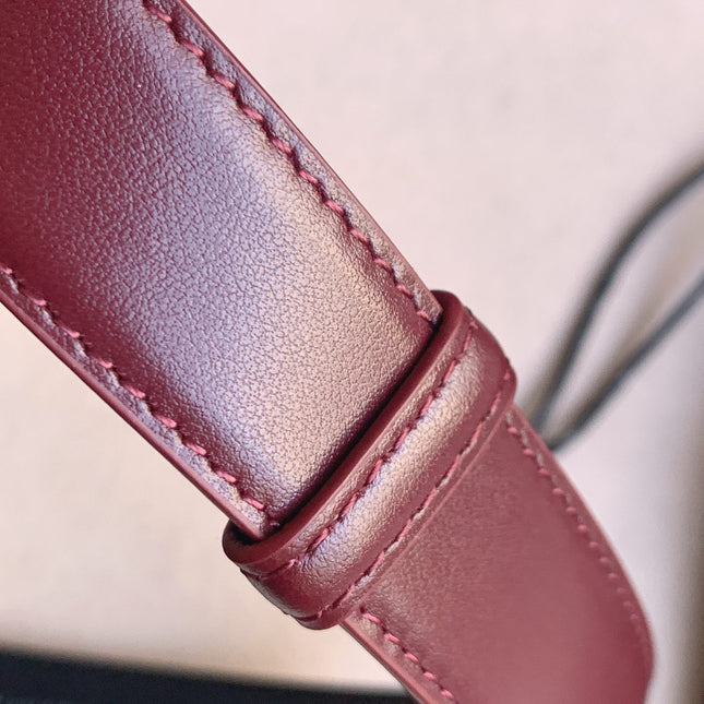 YSL 25S BELT 24 MM IN DARK RED CALFSKIN STYLE 4 529683