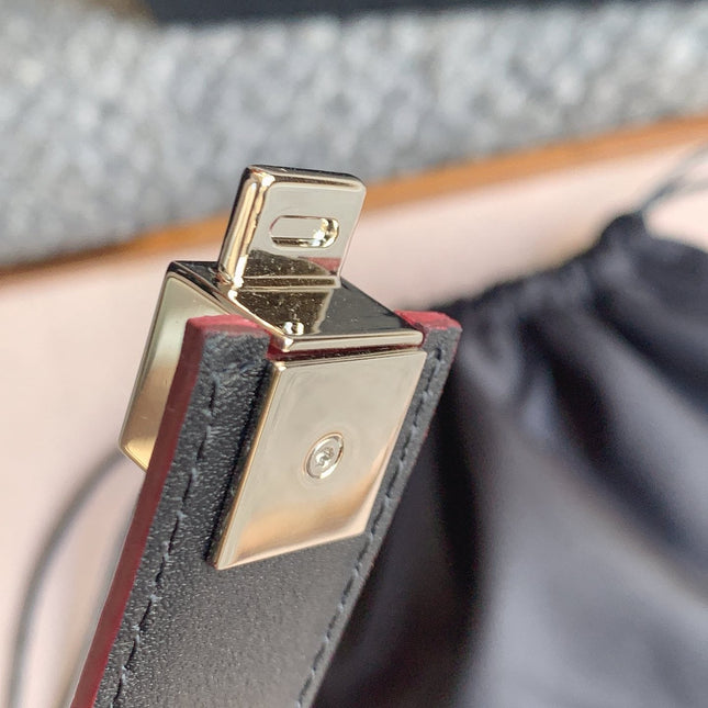 YSL 25S BELT 24 MM IN DARK RED CALFSKIN 529683