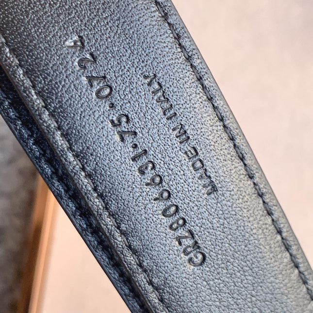 YSL 25S BELT 24 MM IN BLACK CALFSKIN STYLE 1 529687