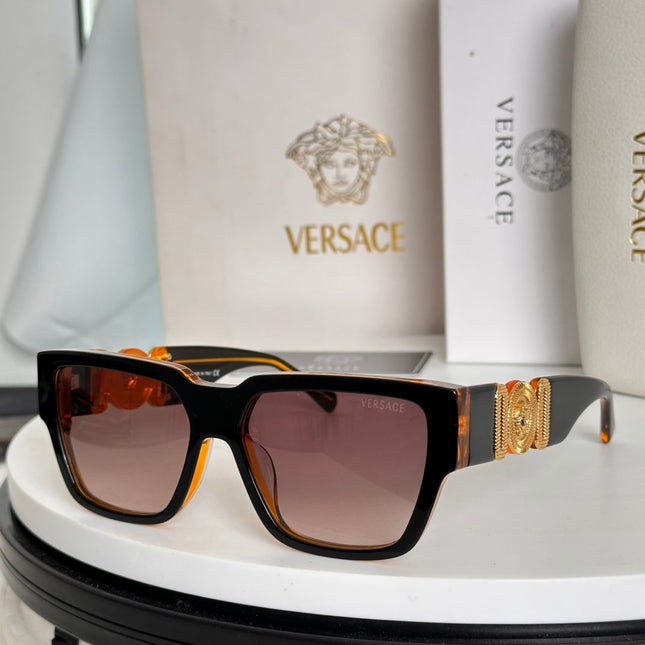 EMBOSSED LOGO MEDUSA BIGGIE SQUARE FRAME SUNGLASSES VE4483D IN ACETATE