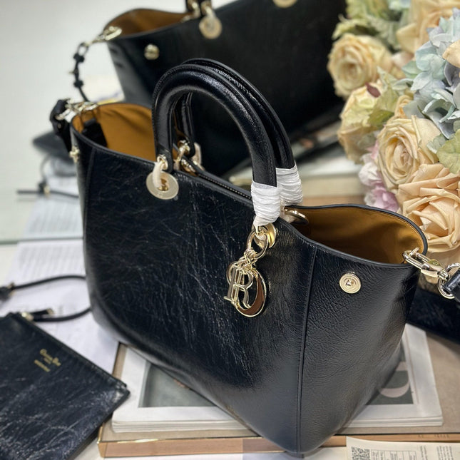 DIOR 26S TOUJOURS BAG 28 IN BLACK CALFSKIN