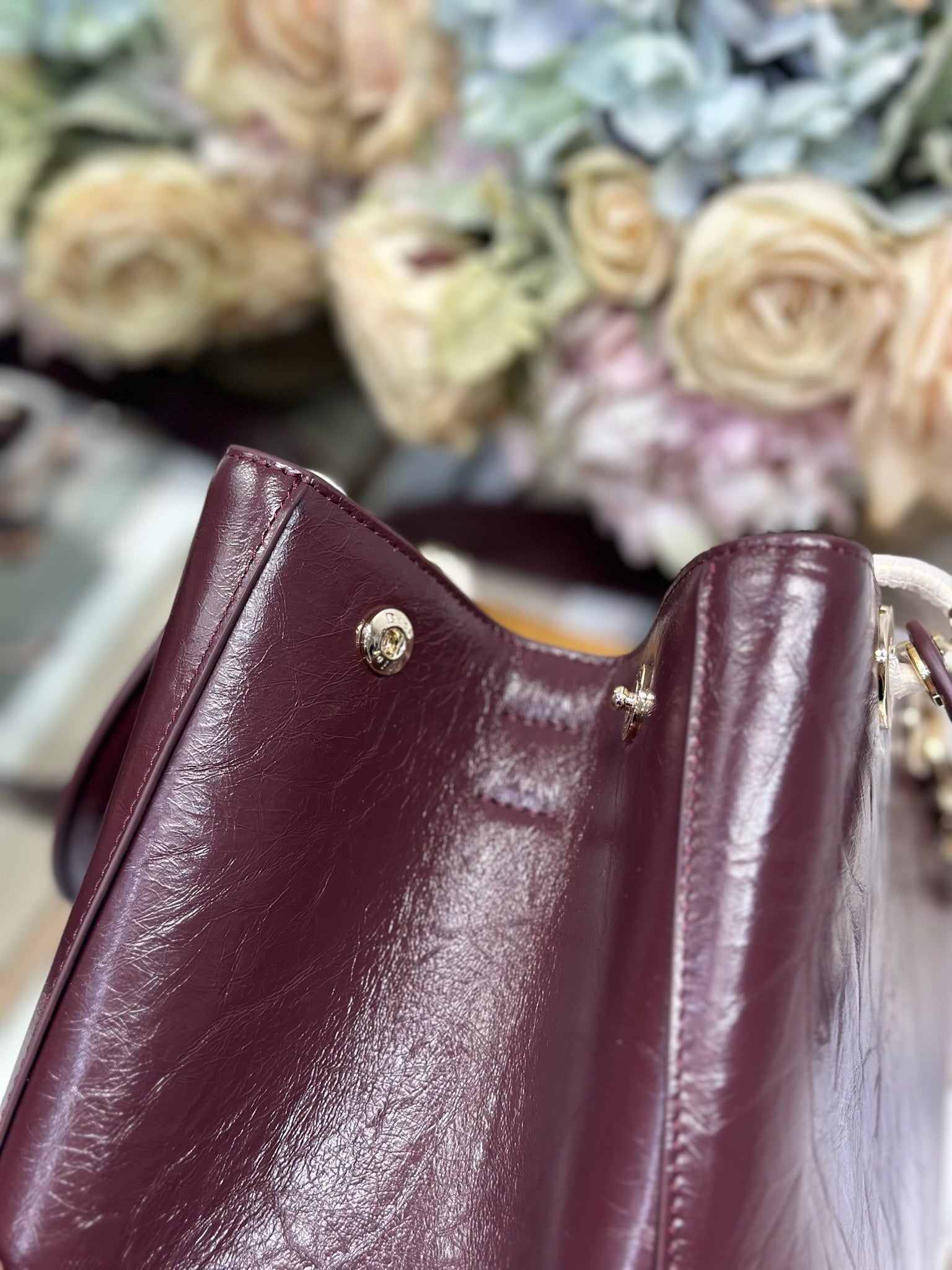 DIOR 26S TOUJOURS BAG 28 IN  DARK RED CALFSKIN