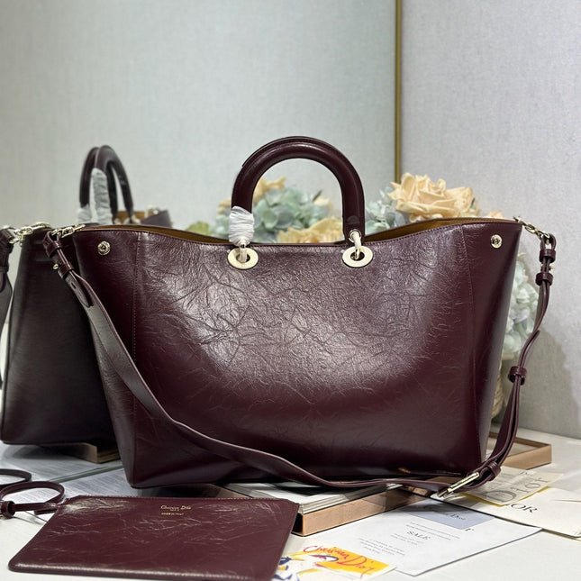 DIOR 26S TOUJOURS BAG 37 IN DARK RED CALFSKIN
