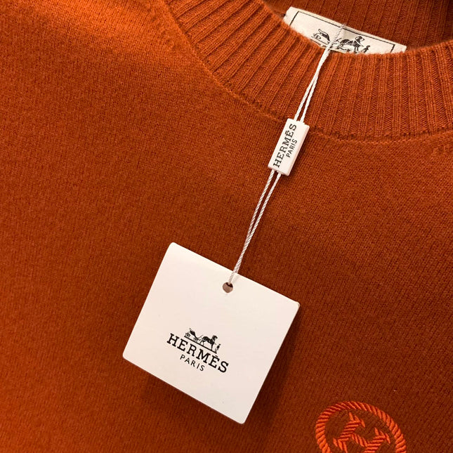 HERMES 25S LONG-SLEEVE KNITTED CREW NECK SWEATER 178