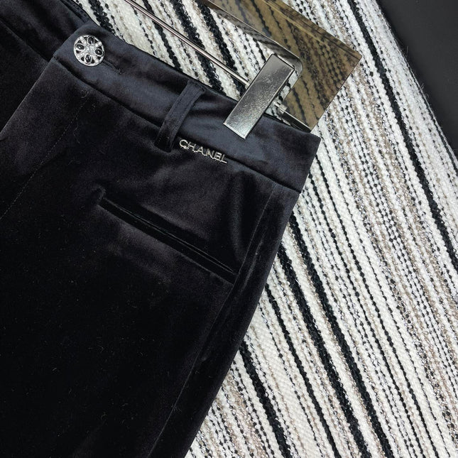 CHANEL 25S STRAIGHT-LEG VELVET PANTS 445